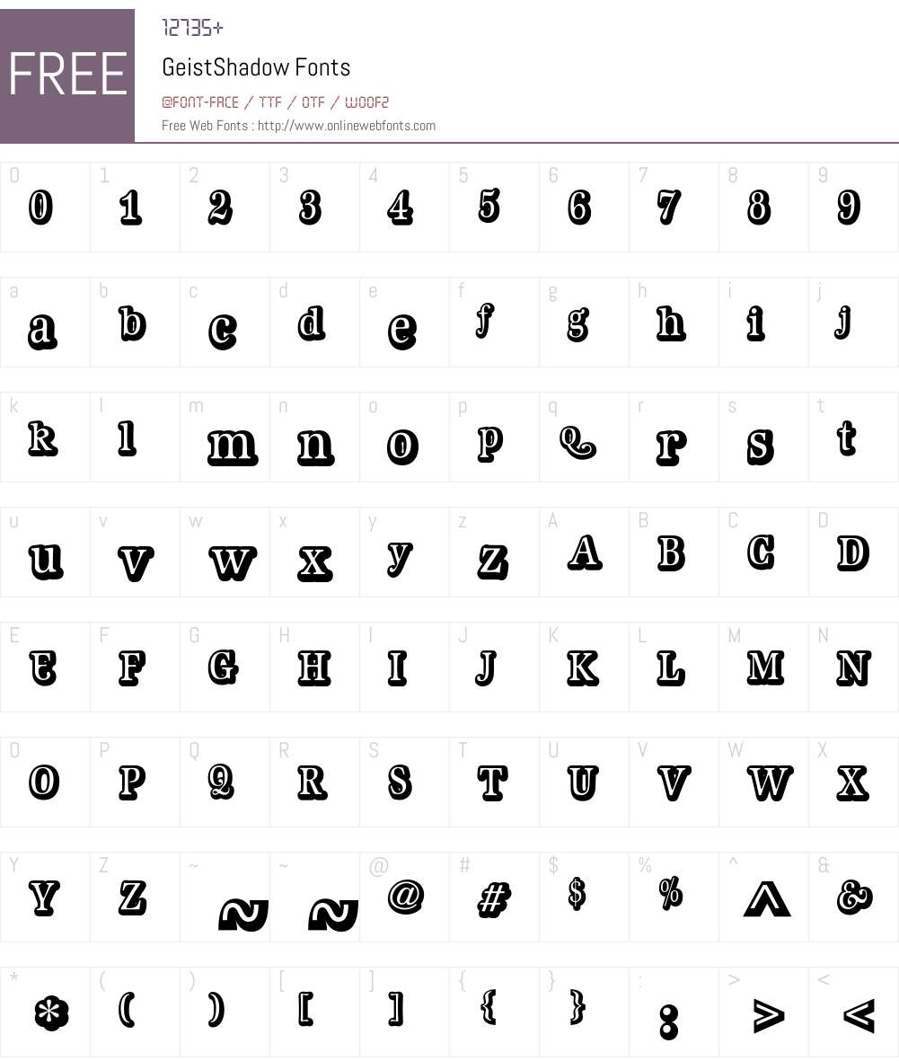 GeistShadow Font Screenshots