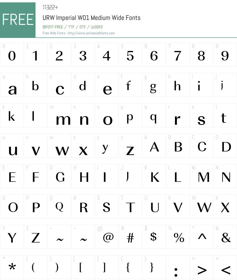 URWImperialW01-MediumWide Font Screenshots