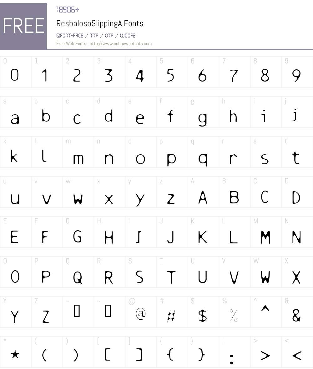 ResbalosoSlippingA Font Screenshots