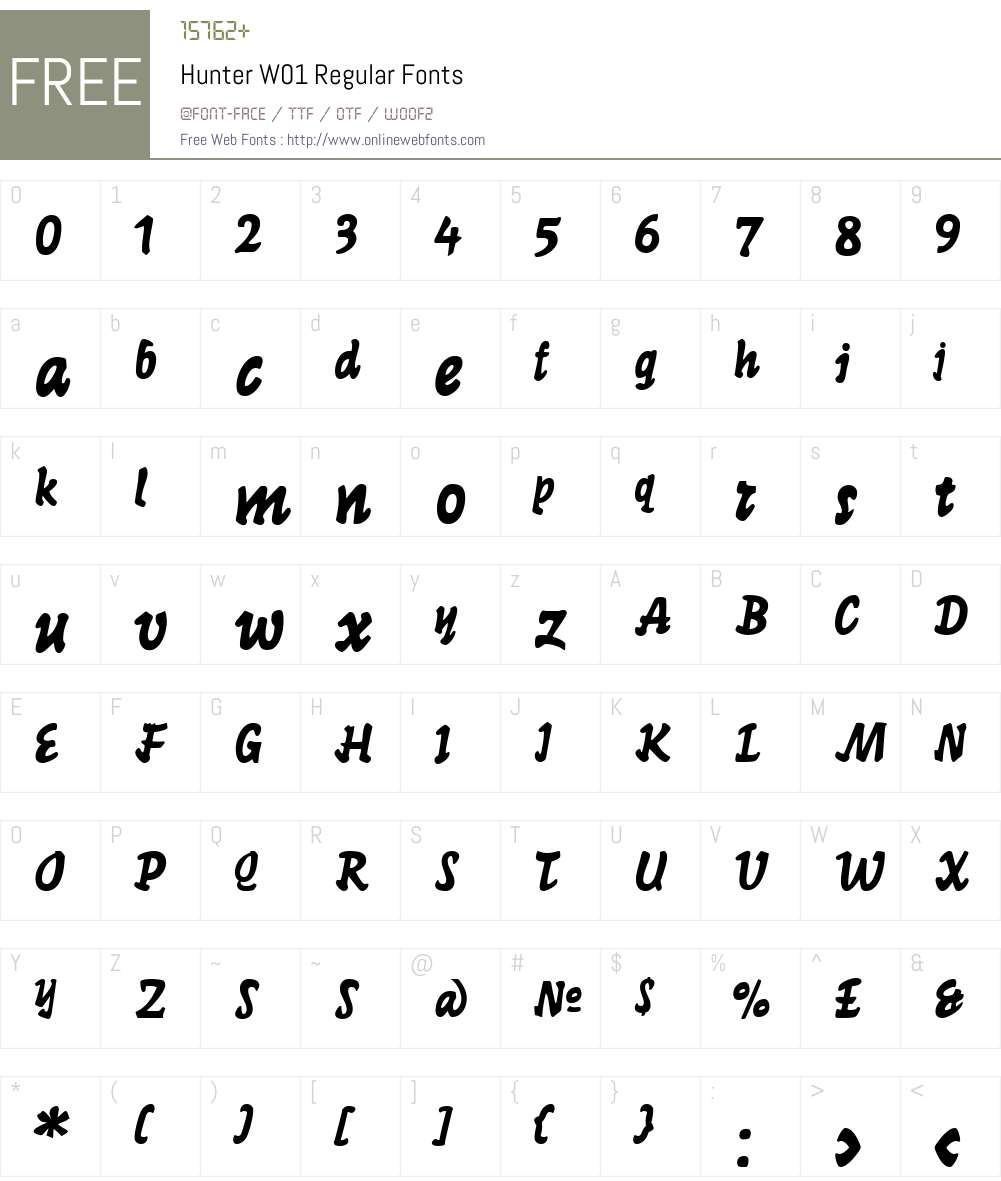 HunterW01-Regular Font Screenshots