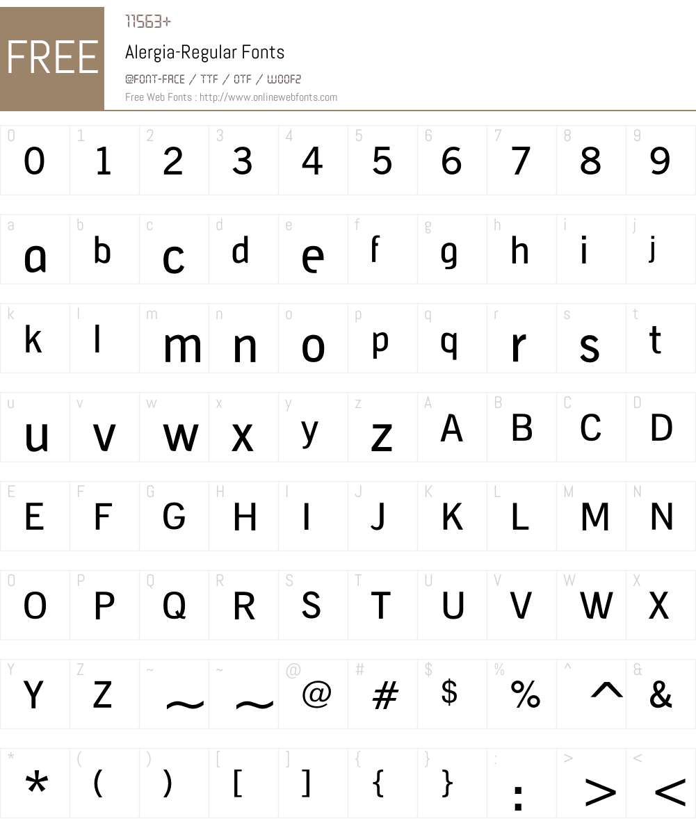 Alergia Font Screenshots