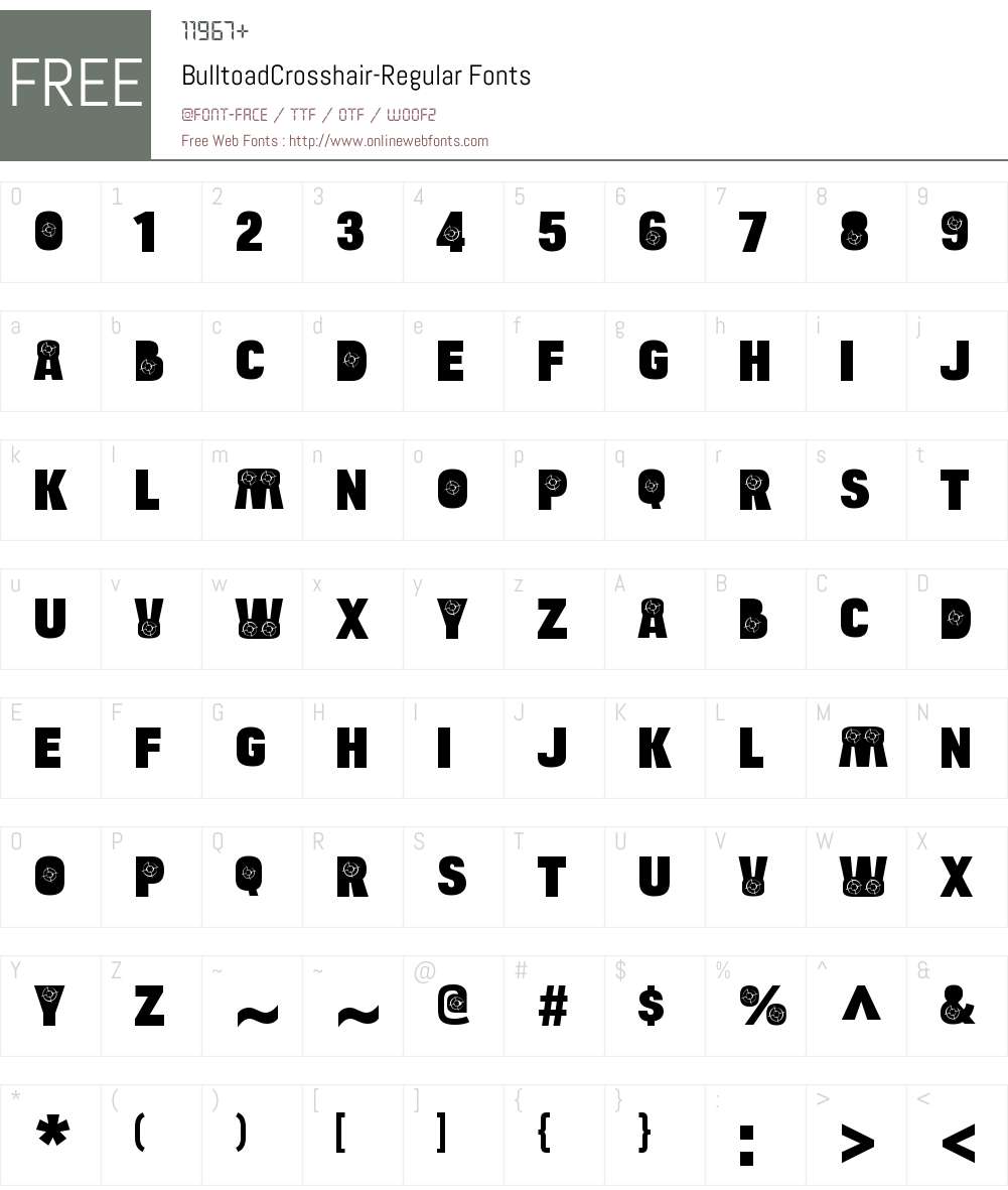Bulltoad Crosshair Font Screenshots