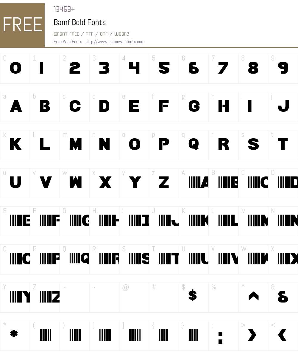 Bamf Bold Font Screenshots