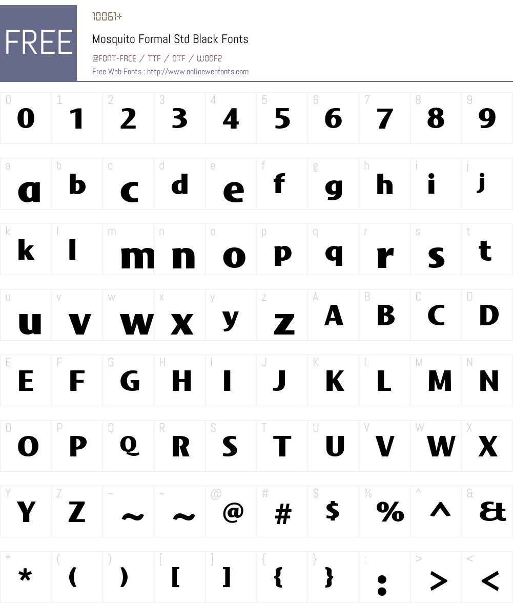 Mosquito Formal Std Font Screenshots