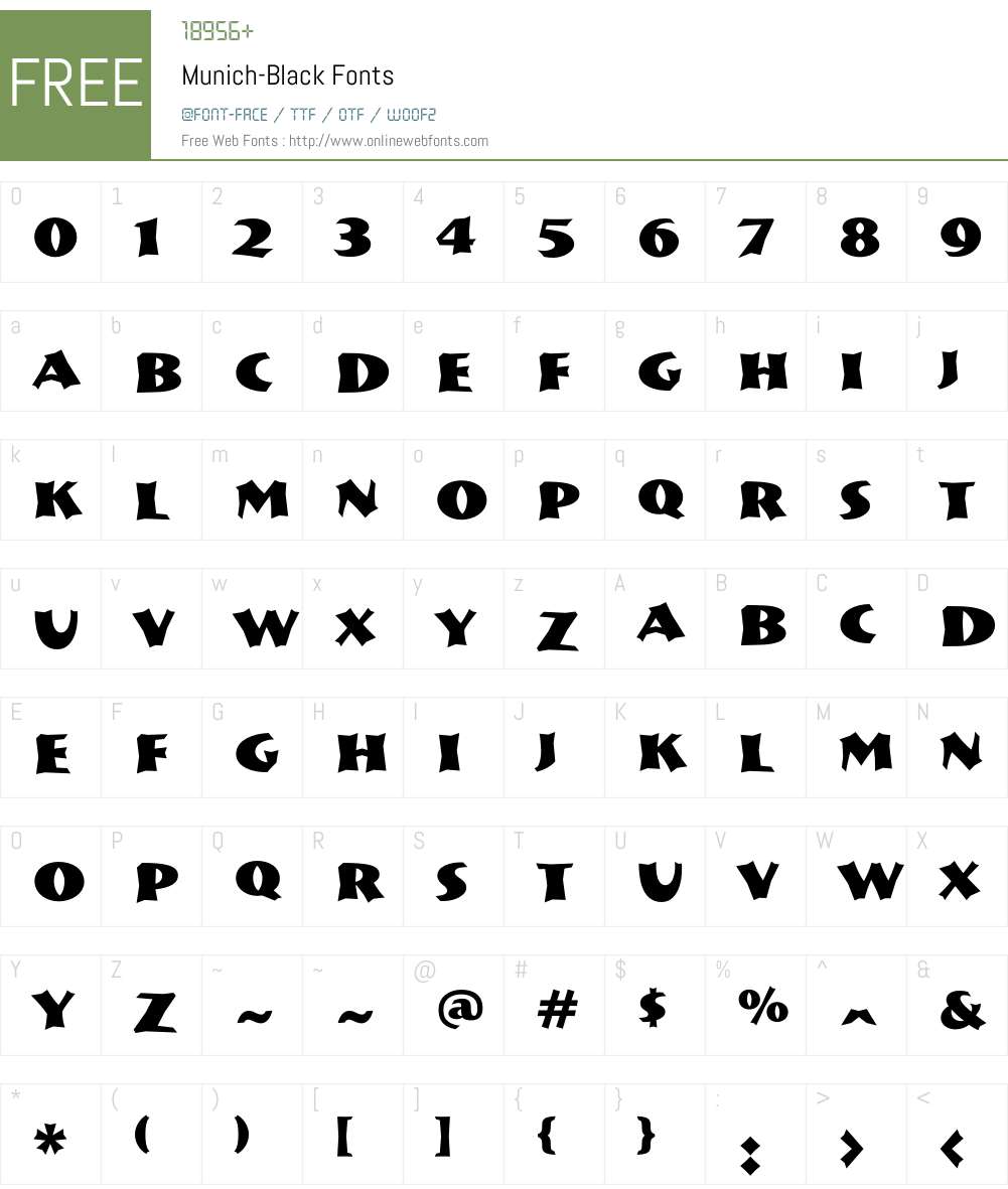 Munich Font Screenshots