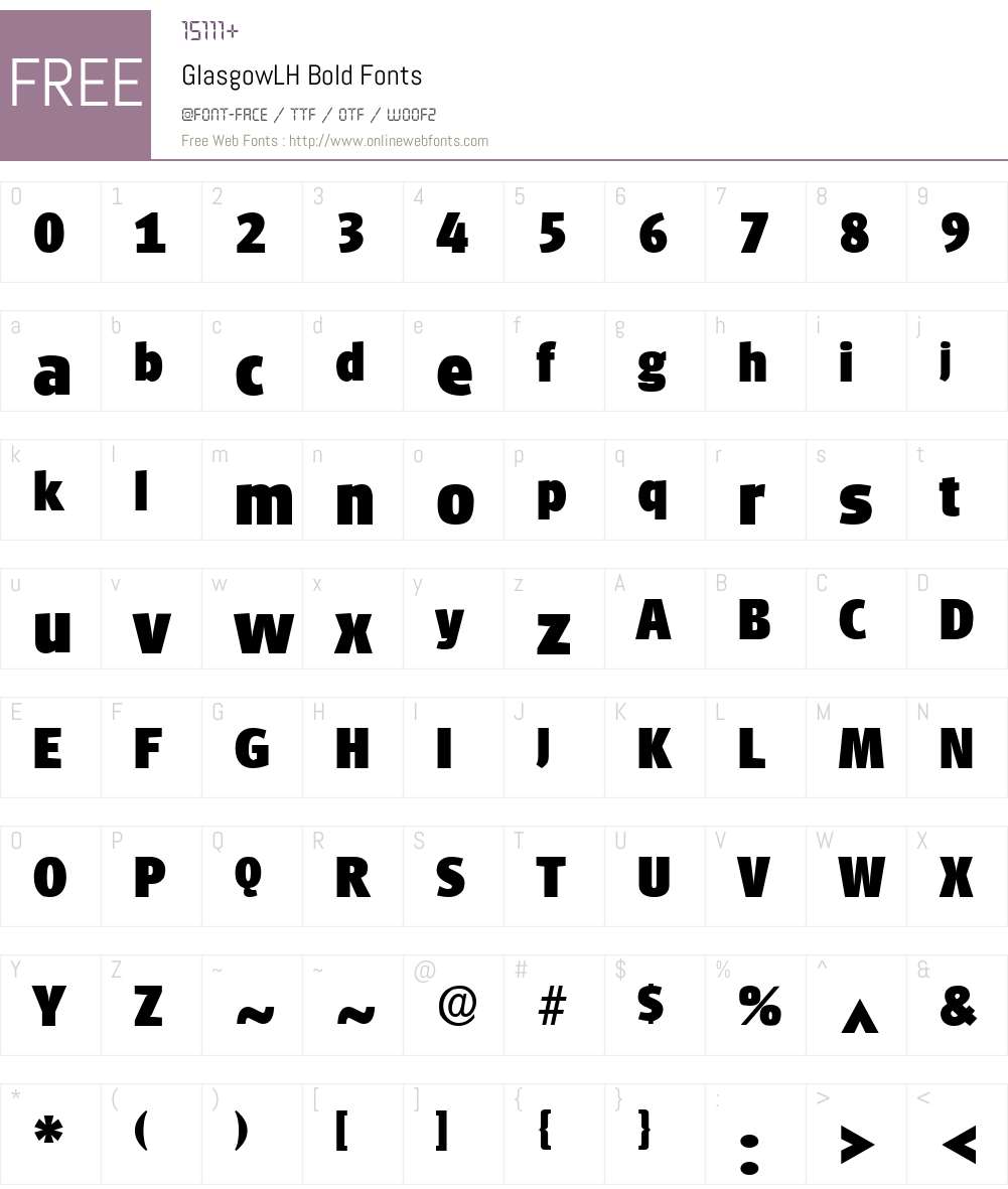 GlasgowLH Font Screenshots