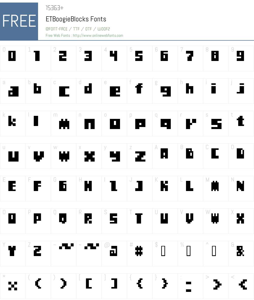 ETBoogieBlocks Font Screenshots