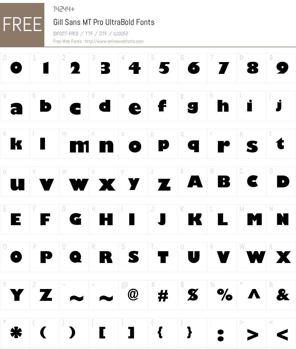 Gill Sans MT Pro Font Screenshots