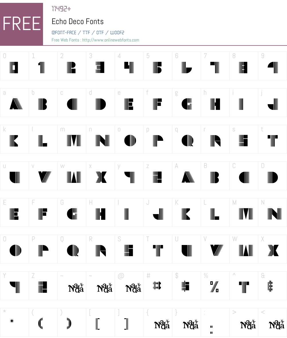 Echo Deco Font Screenshots
