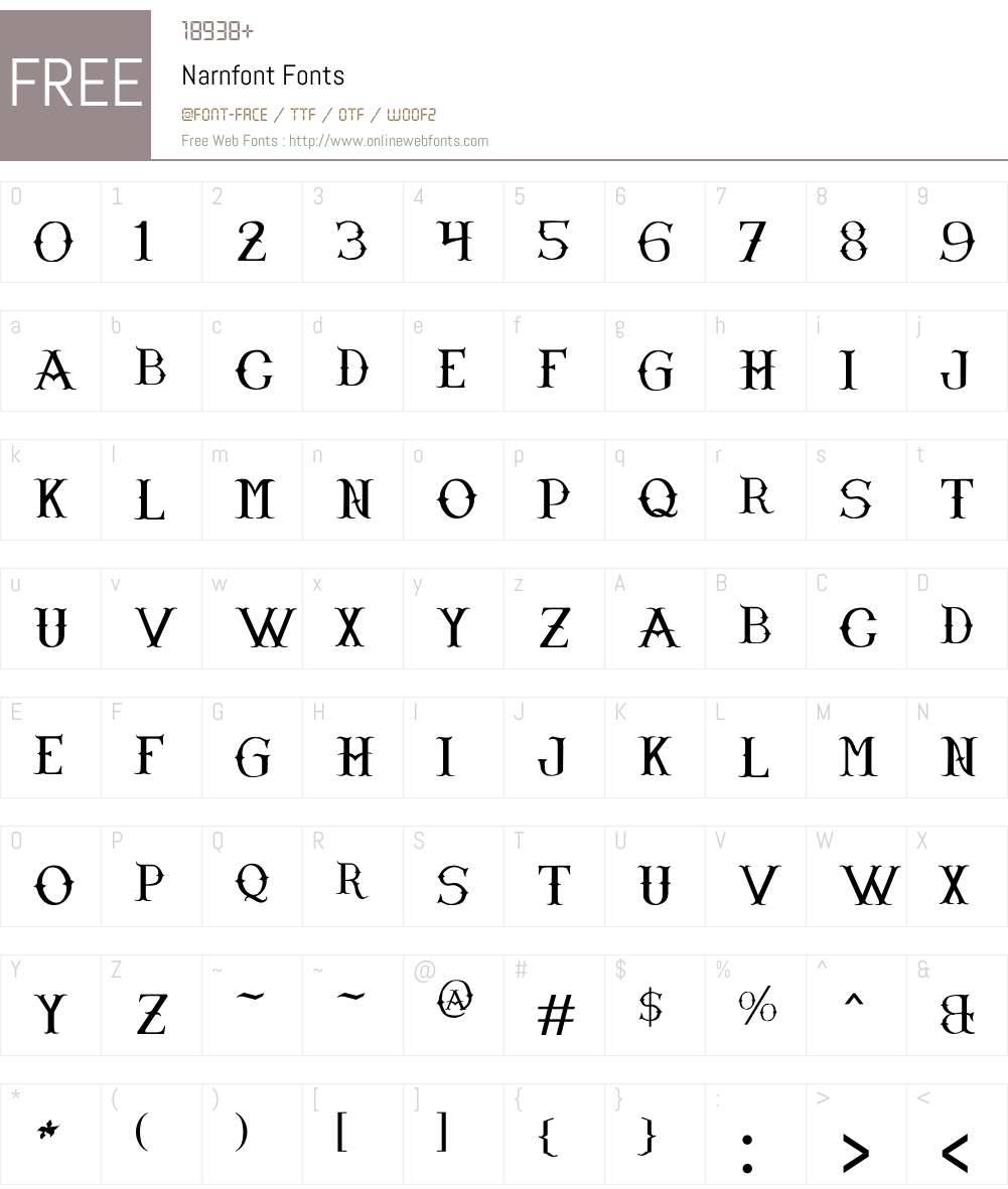 Narnfont Font Screenshots