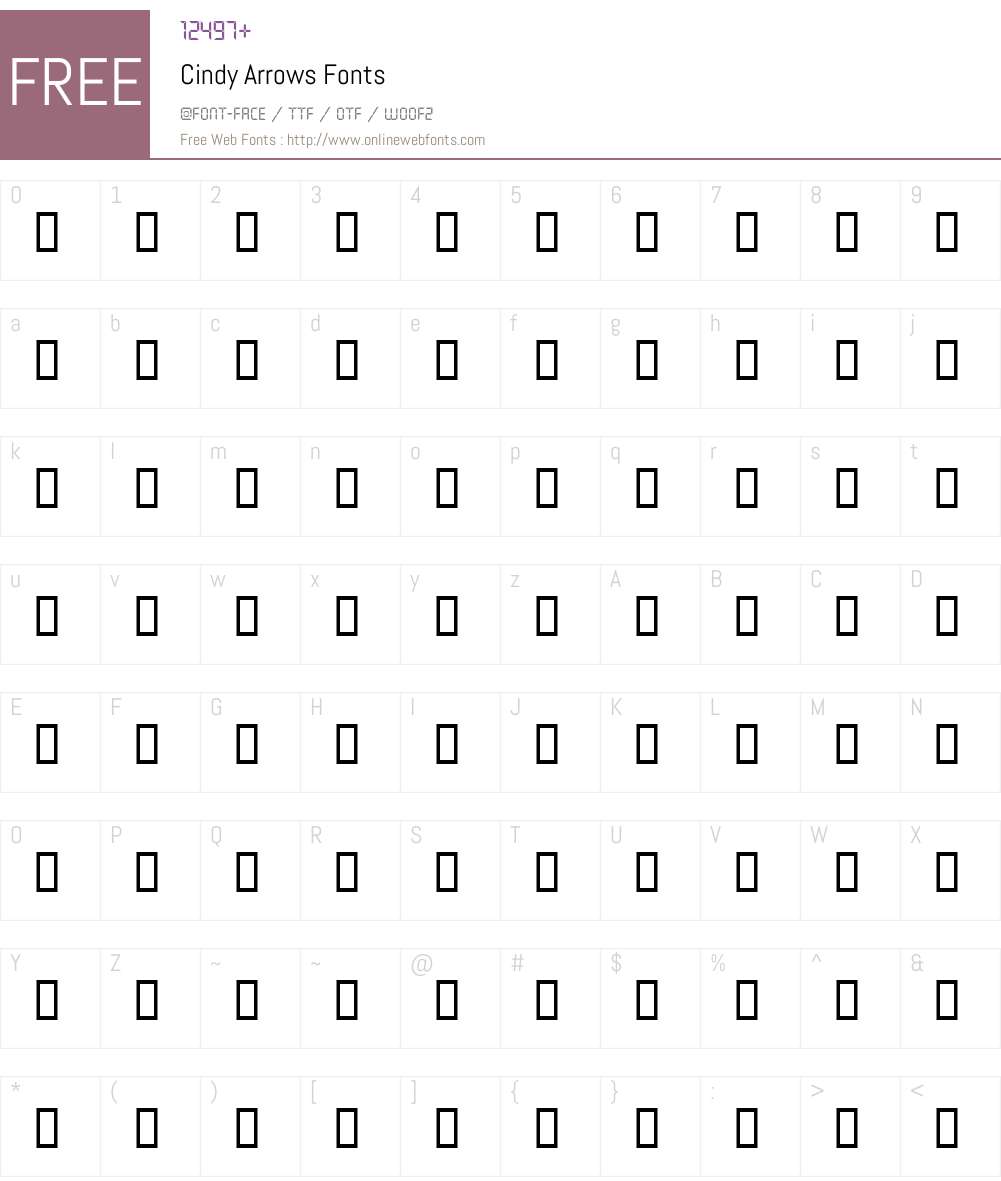 Cindy Arrows Font Screenshots
