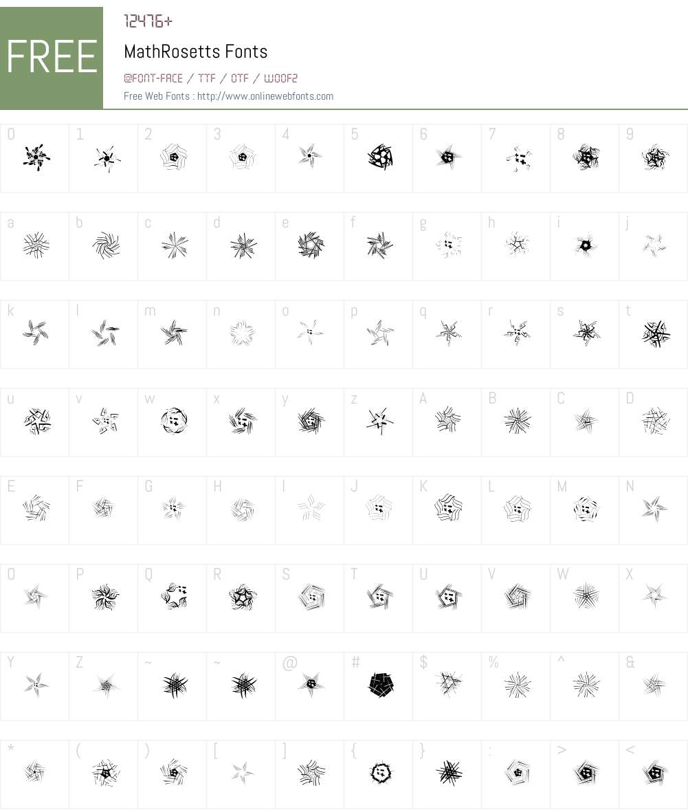 MathRosetts Font Screenshots