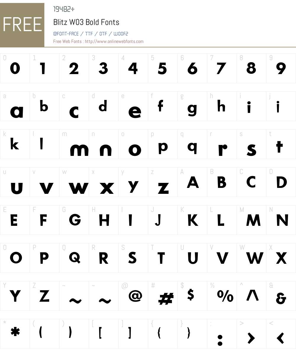 Blitz Font Screenshots