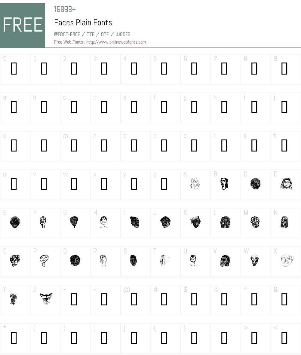 Faces Font Screenshots