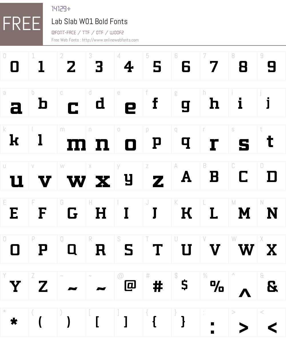 LabSlabW01-Bold Font Screenshots