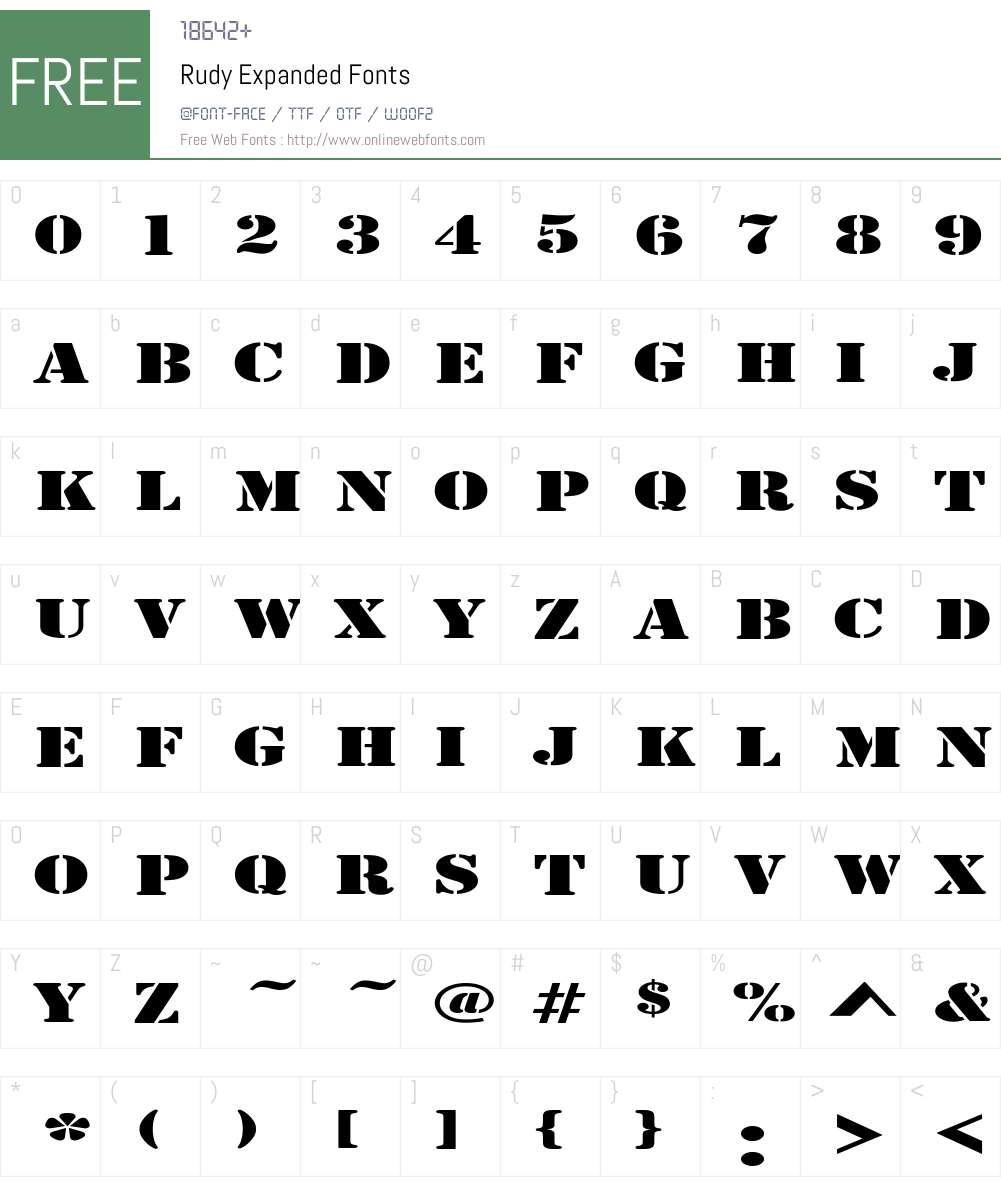 Rudy Expanded Font Screenshots