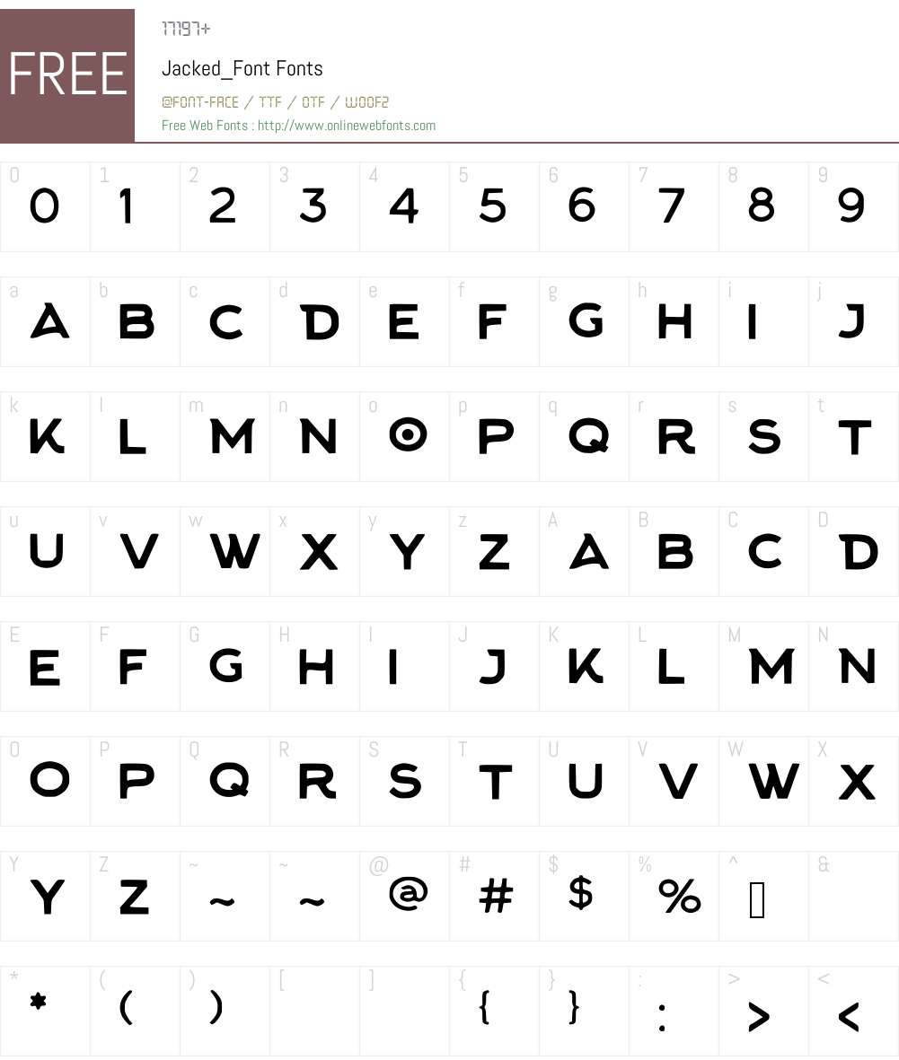 Jacked_Font Font Screenshots