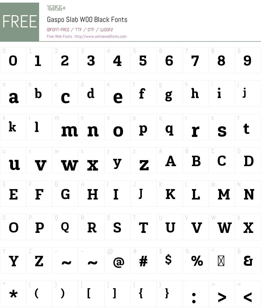 Gaspo Slab Font Screenshots