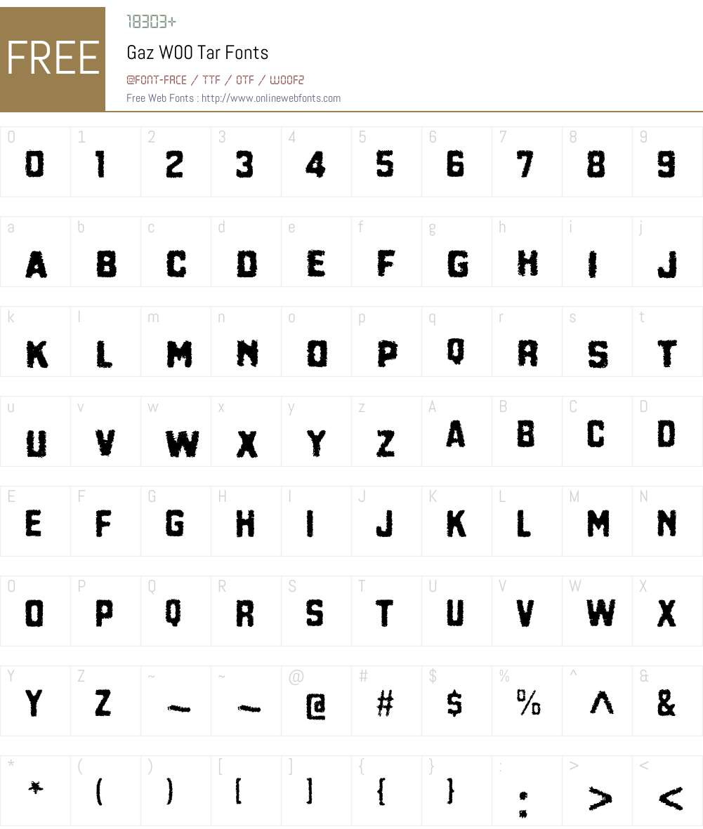 GazW00-Tar Font Screenshots
