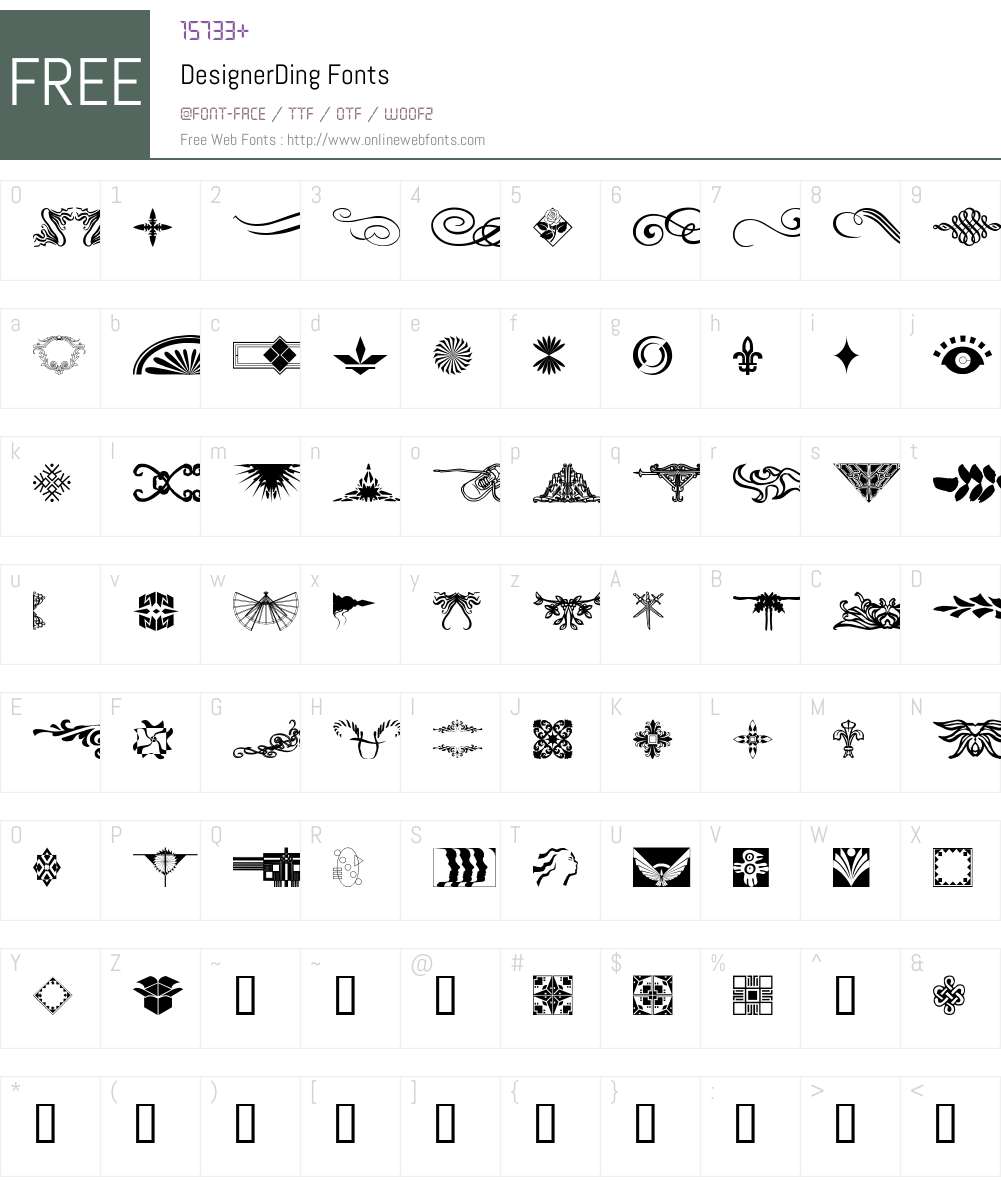 DesignerDing Font Screenshots