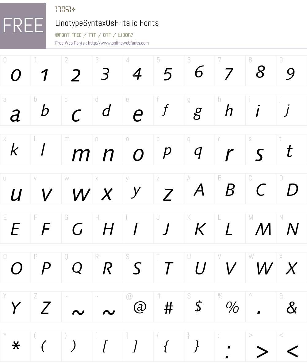 LinotypeSyntaxOsF Font Screenshots