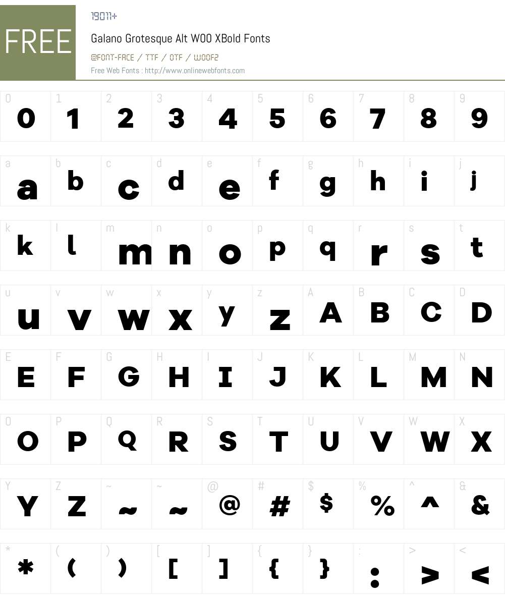 GalanoGrotesqueAltW00-XBold Font Screenshots