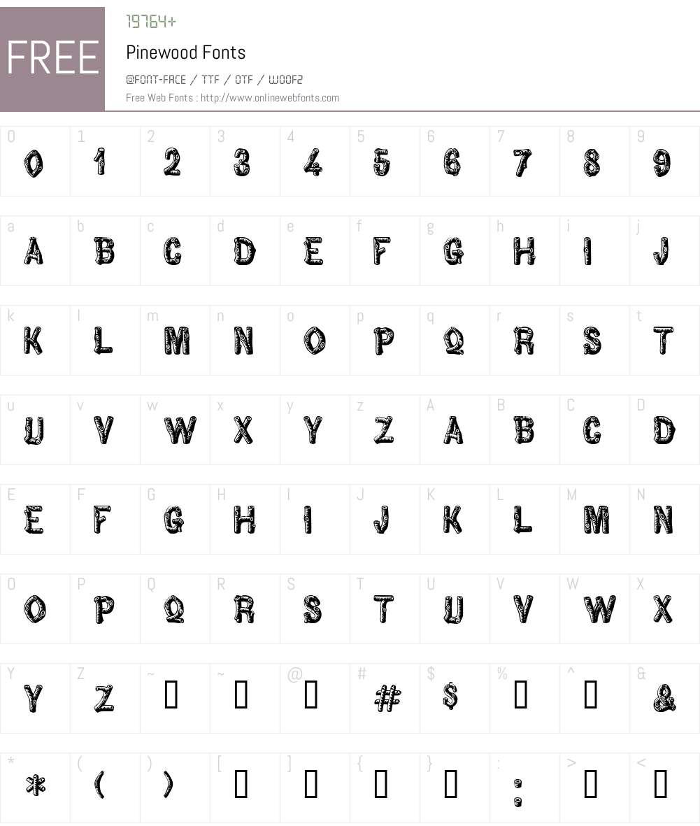 Pinewood Font Screenshots