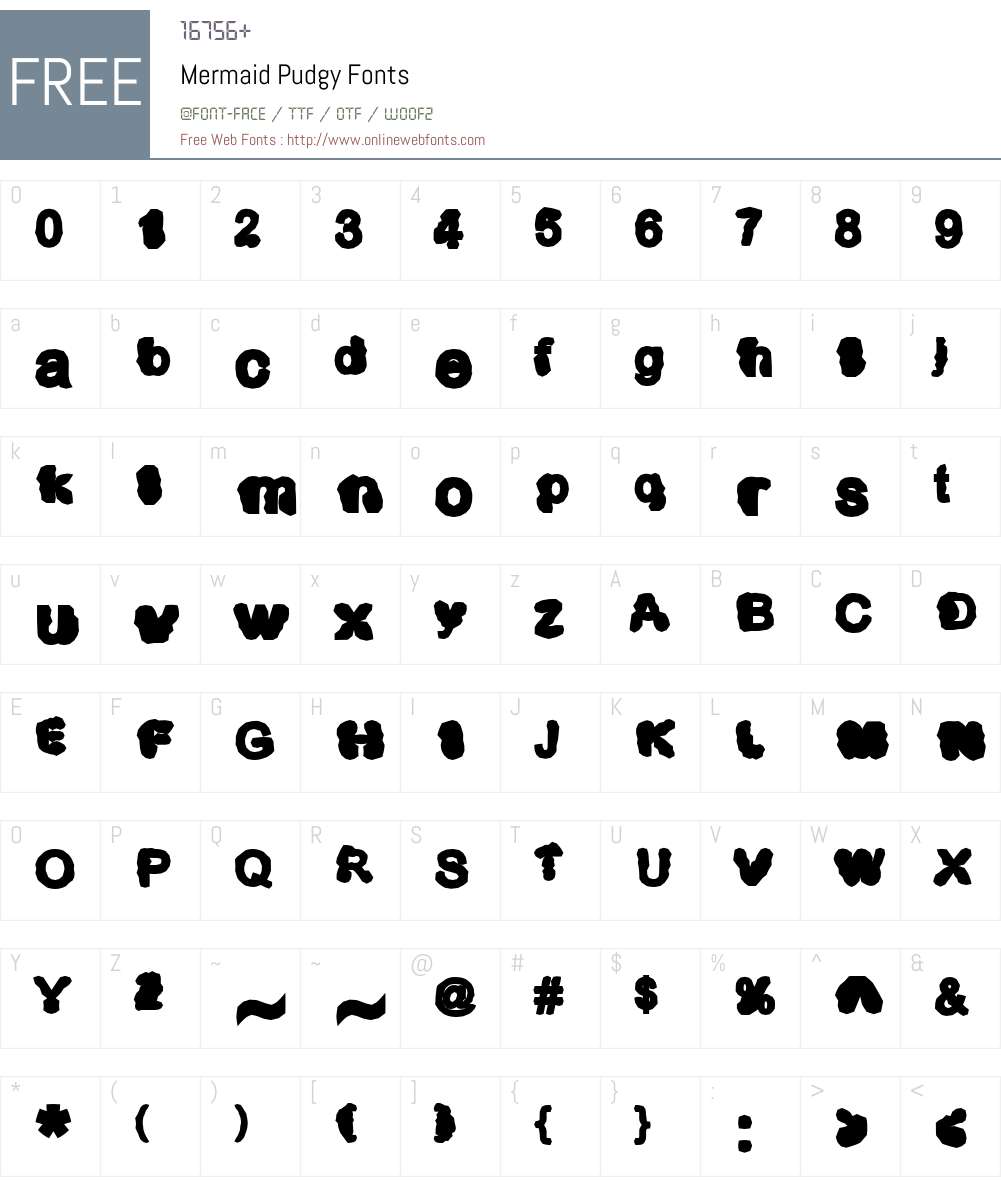 Mermaid Pudgy Font Screenshots