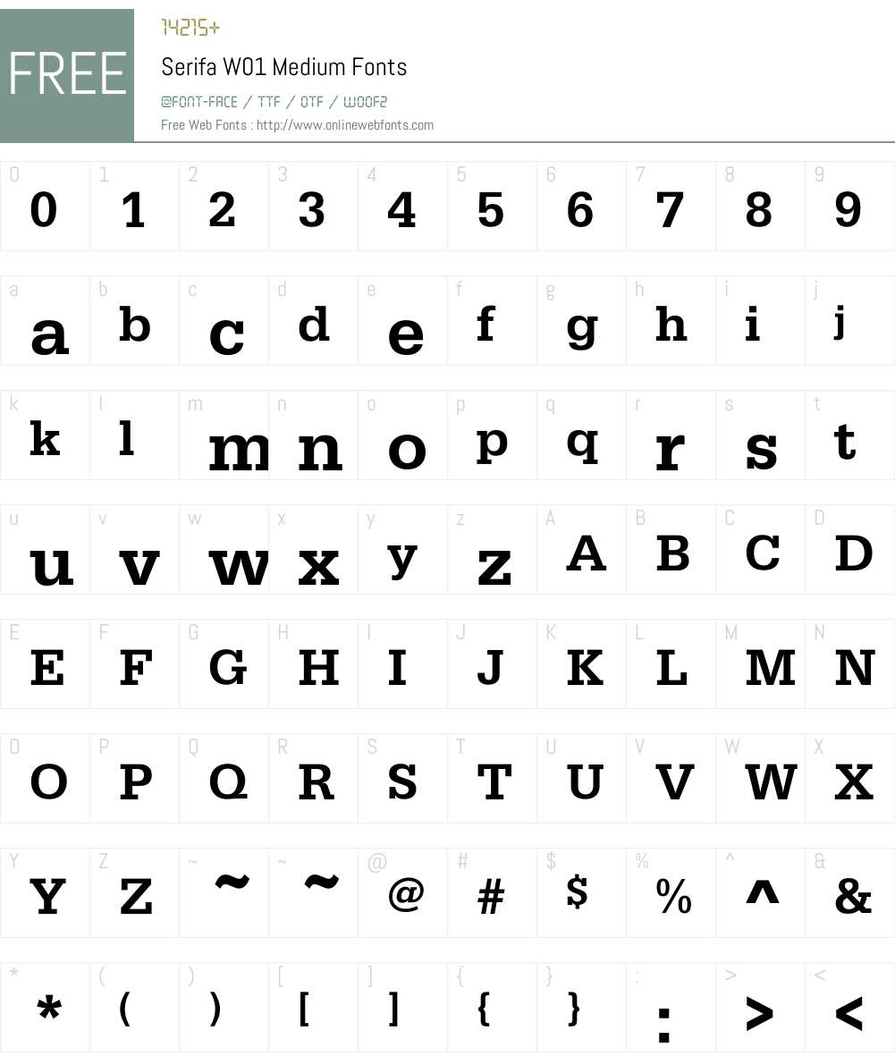SerifaW01-Medium Font Screenshots
