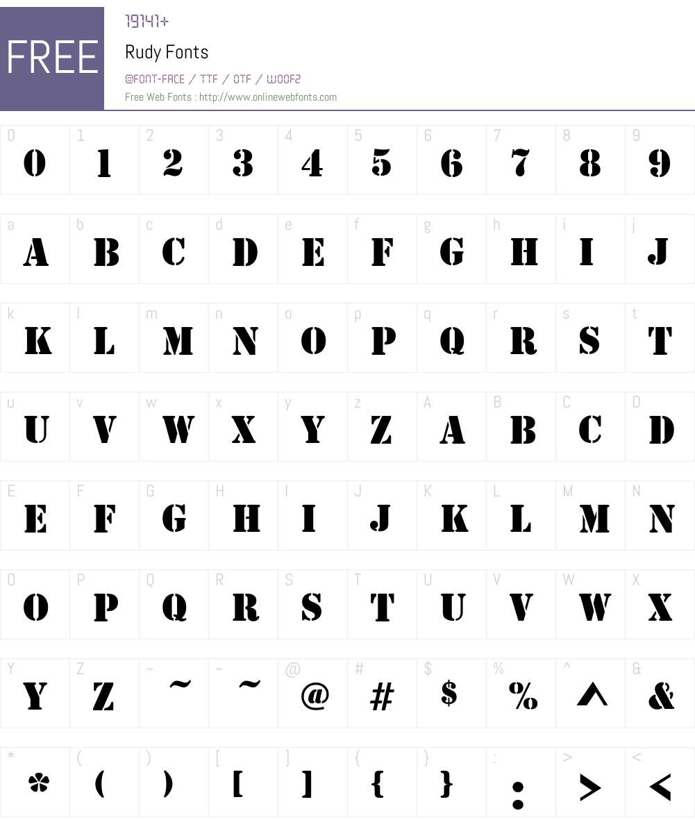 Rudy Font Screenshots