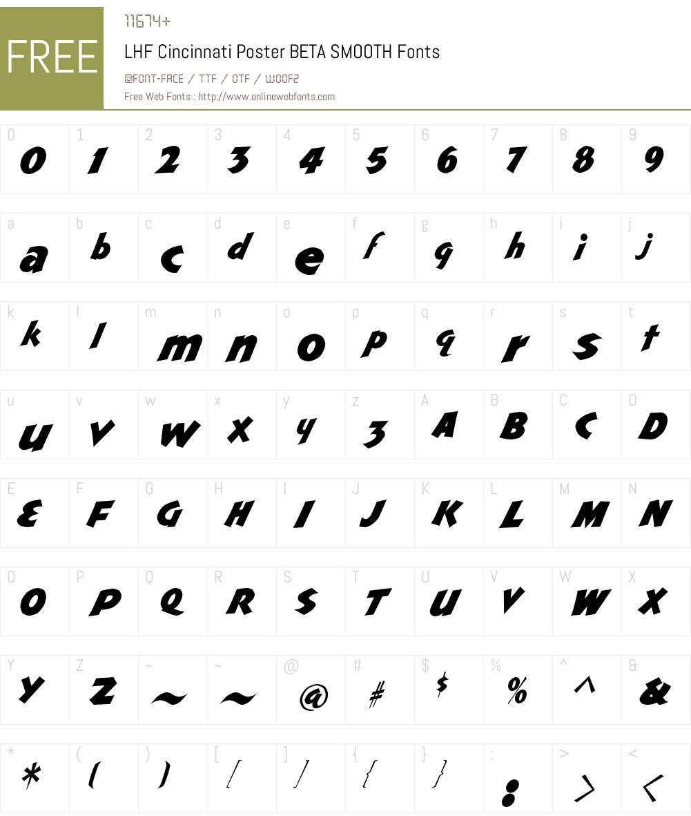 LHF Cincinnati Poster BETA Font Screenshots