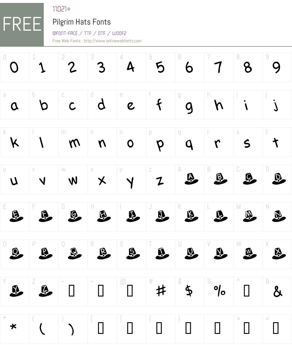 Pilgrim Hats Font Screenshots