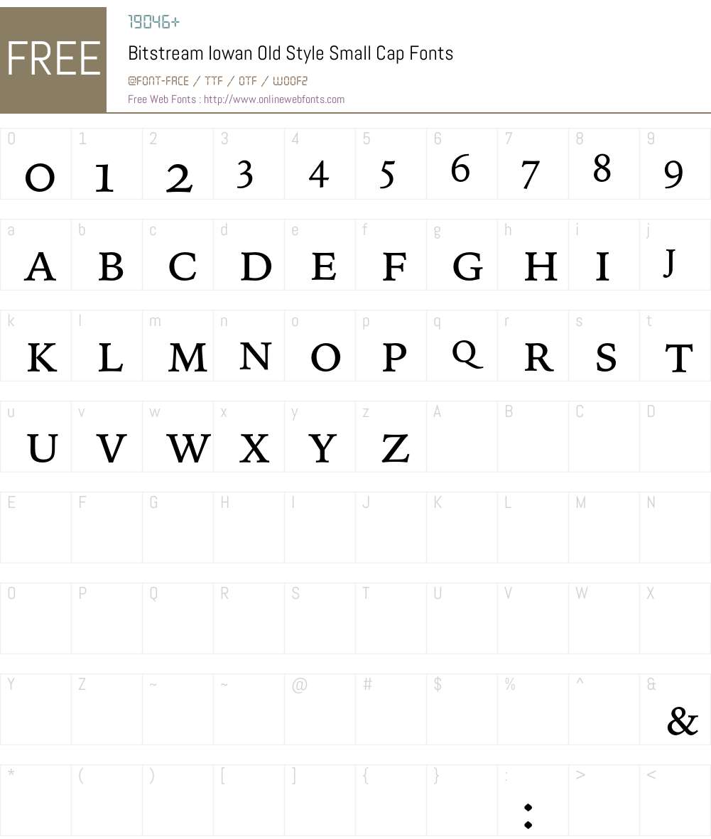 Bitstream Iowan Old Style Font Screenshots