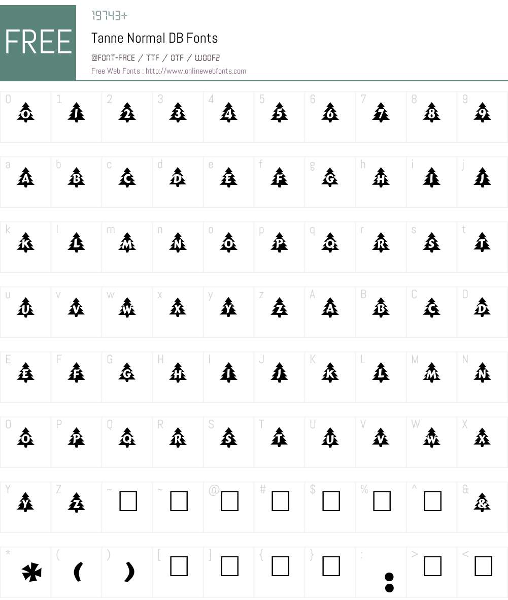 Tanne DB Font Screenshots