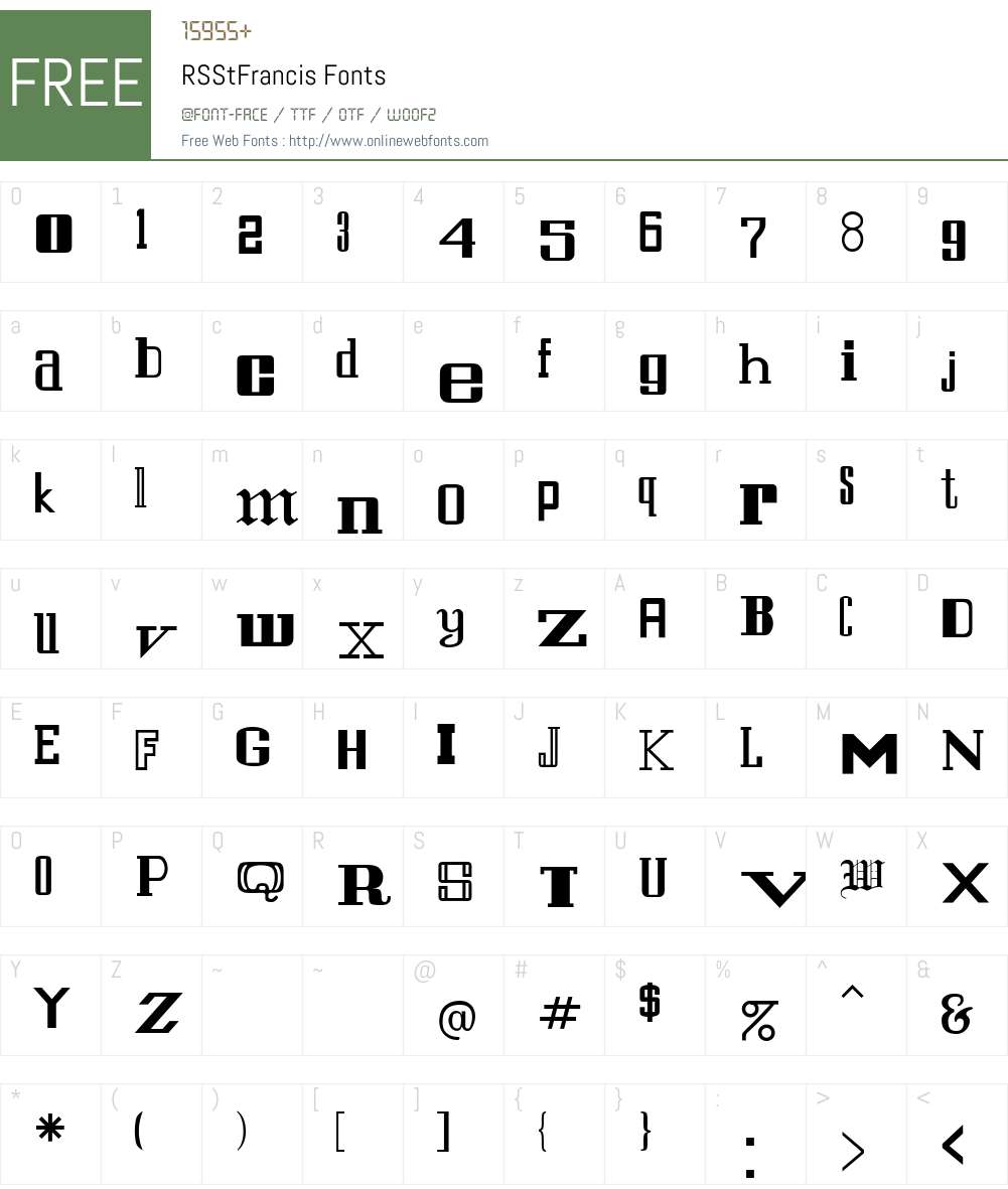 RSStFrancis Font Screenshots