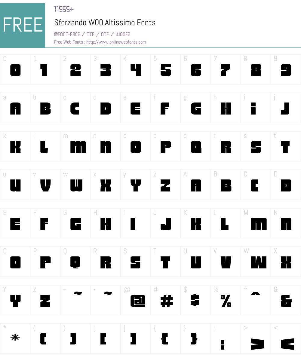 SforzandoW00-Altissimo Font Screenshots