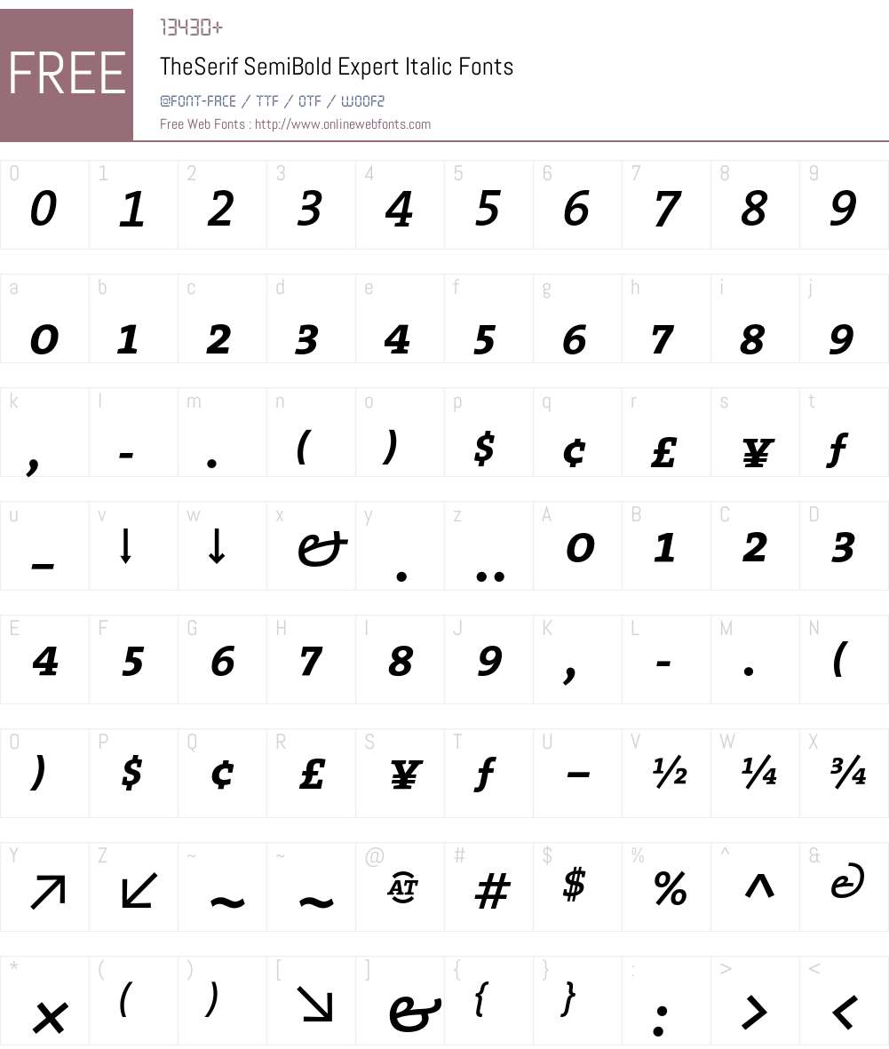 The Serif Semi Bold- Font Screenshots