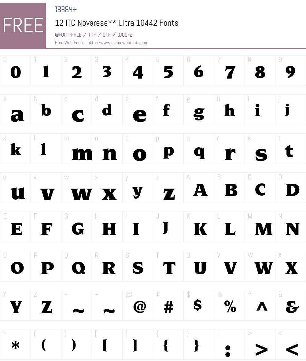 Novarese Font Screenshots