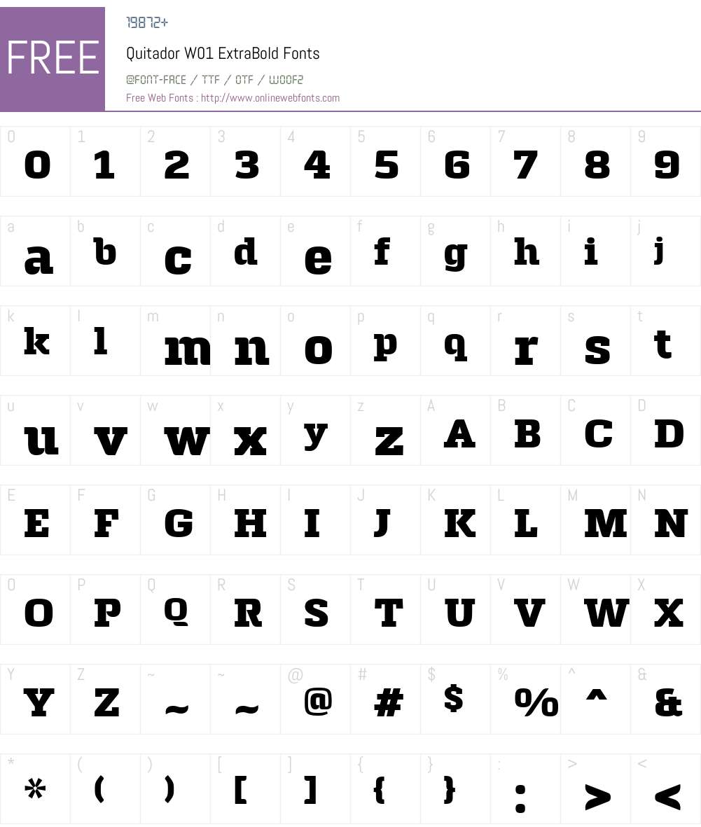 QuitadorW01-ExtraBold Font Screenshots
