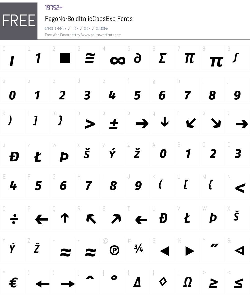 FagoNo Font Screenshots