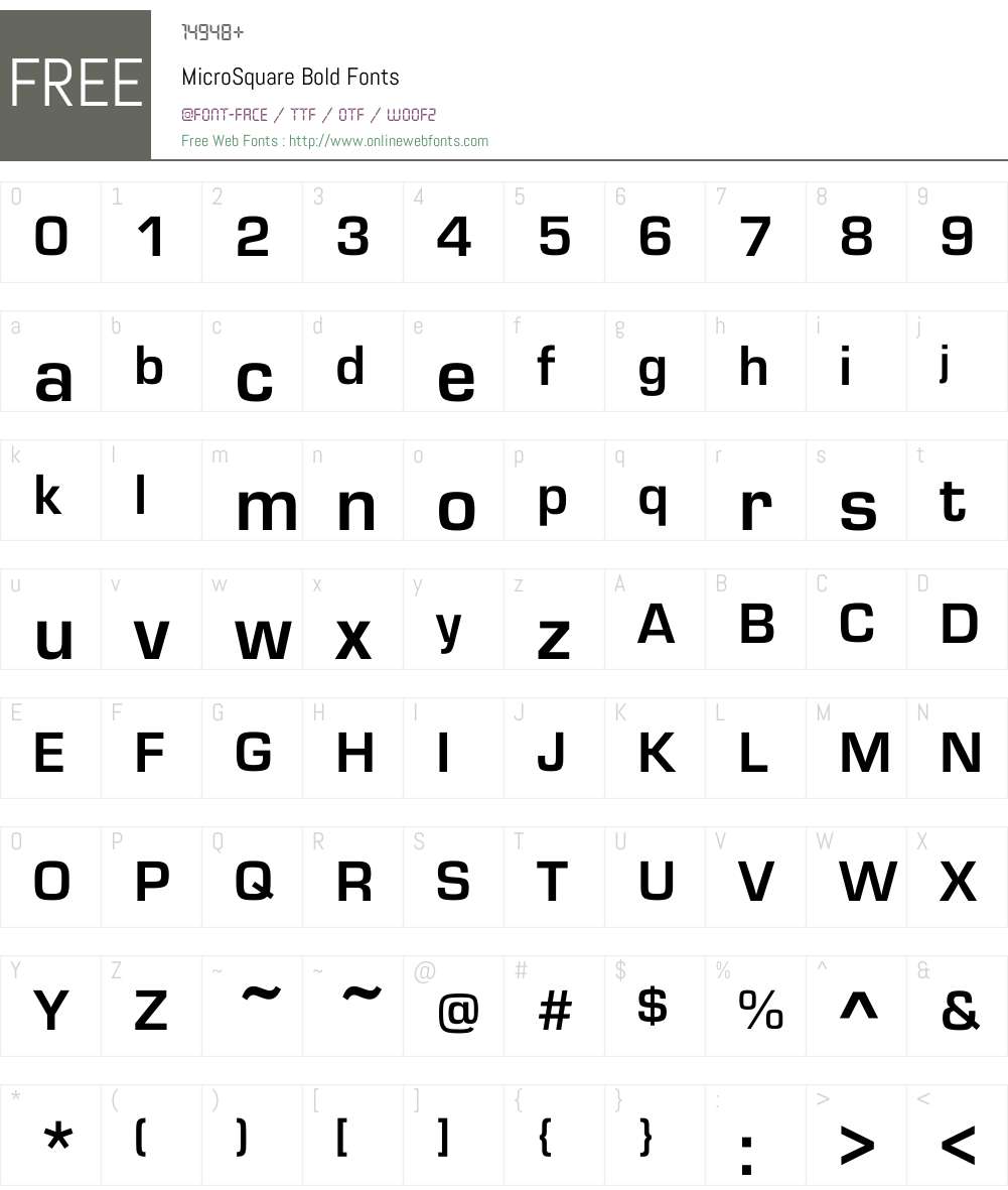 MicroSquare Bold 1.01 Fonts Free Download - OnlineWebFonts.COM