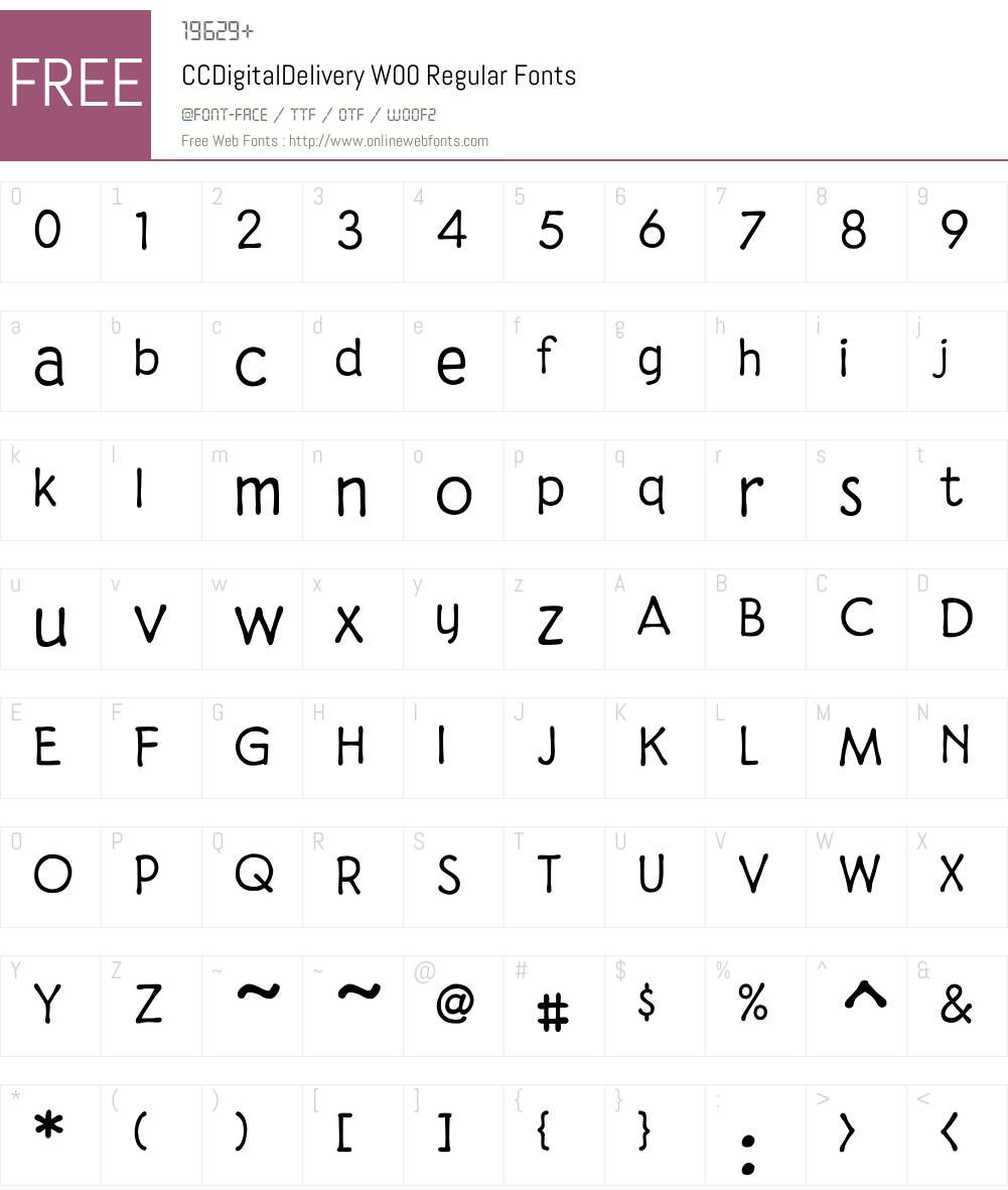 CCDigitalDeliveryW00-Rg Font Screenshots