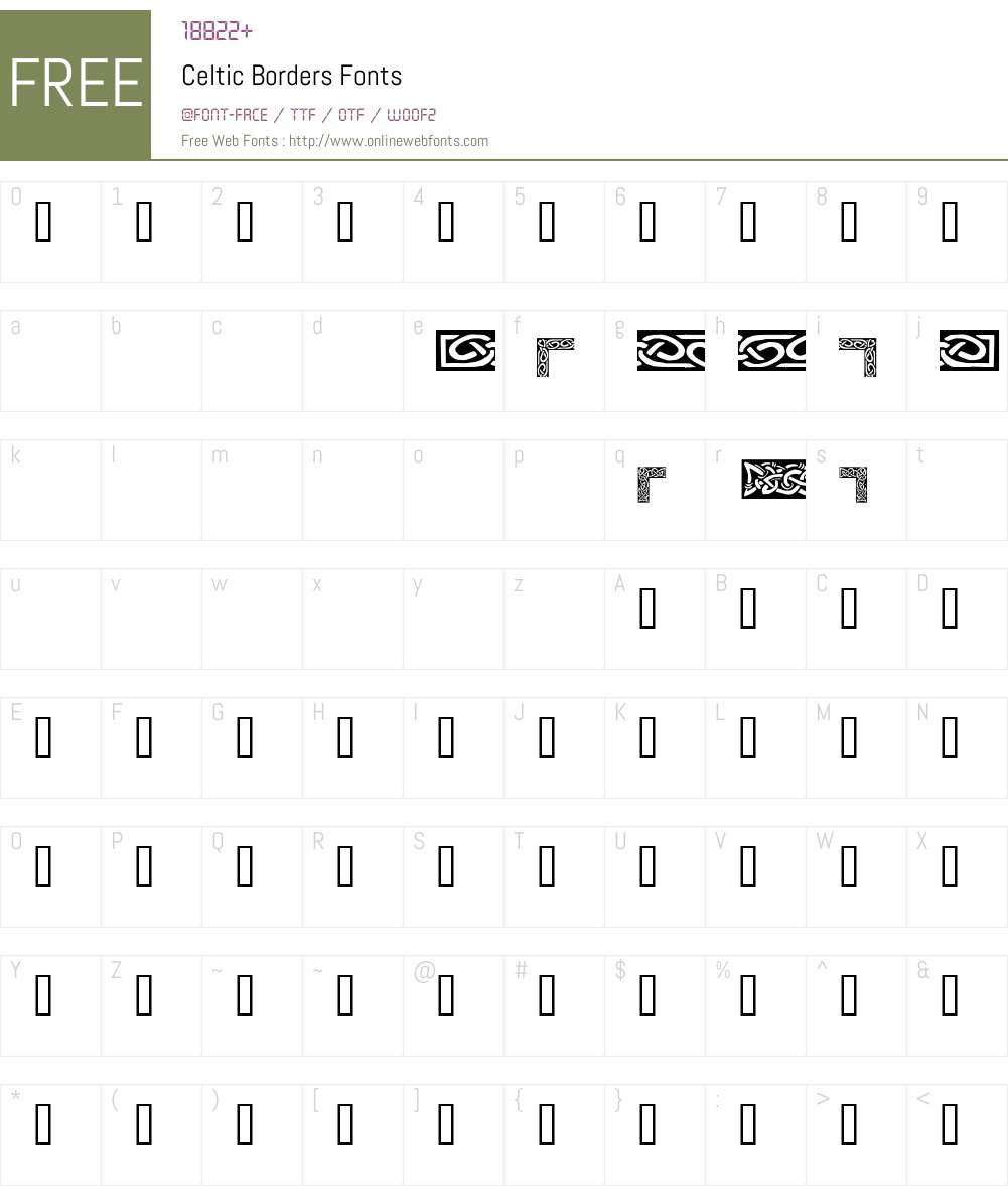 Celtic Borders Font Screenshots