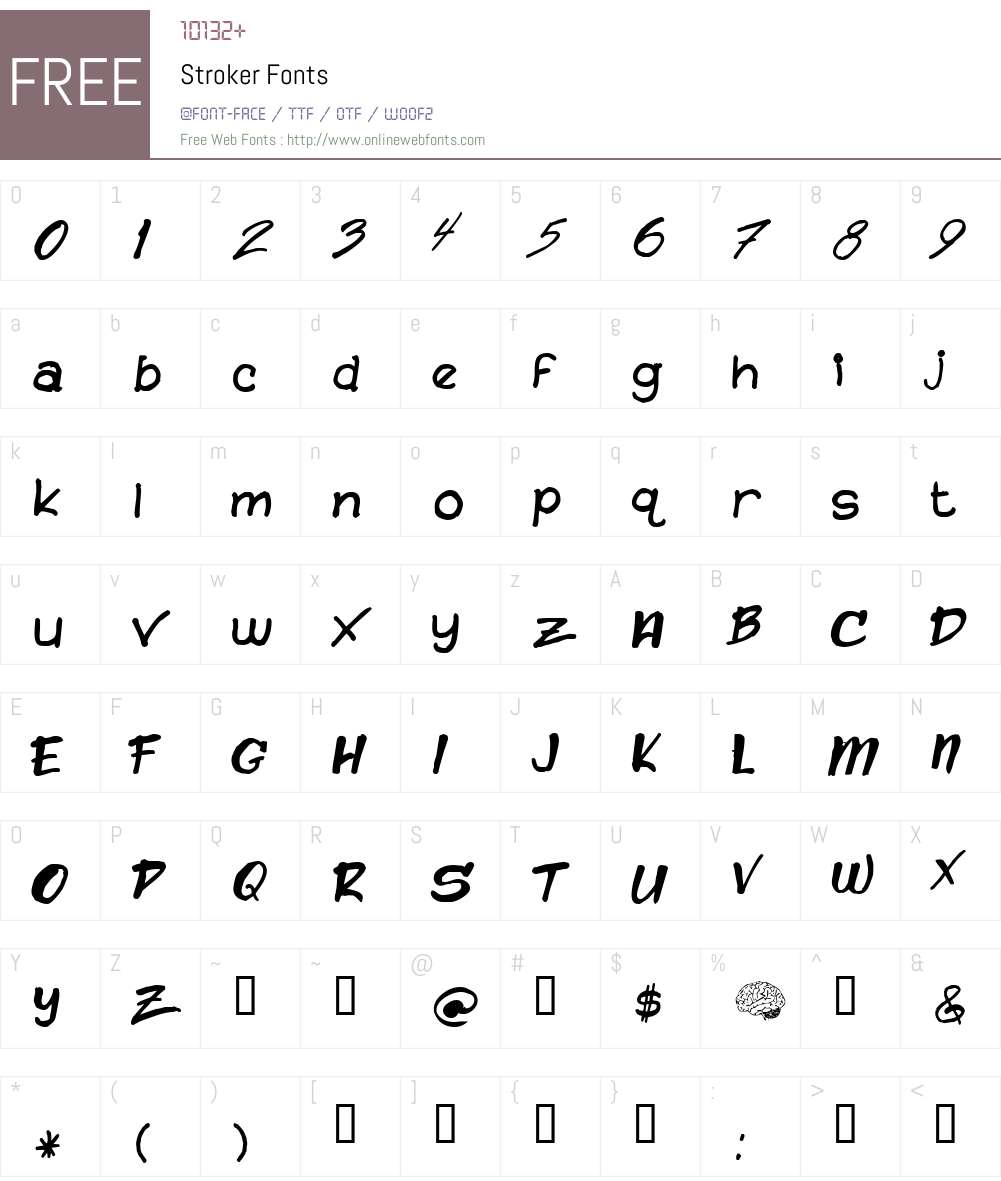 Stroker Font Screenshots