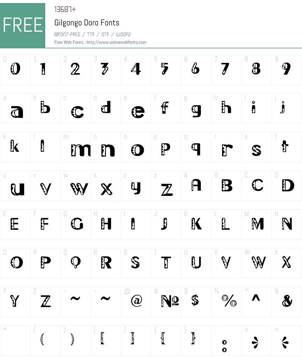 Gilgongo Doro Font Screenshots
