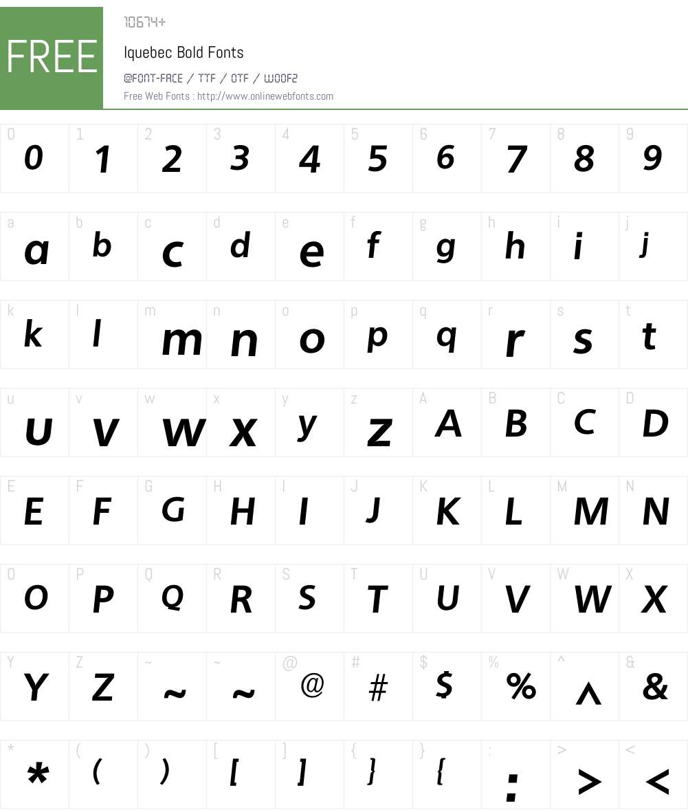 Iquebec Font Screenshots