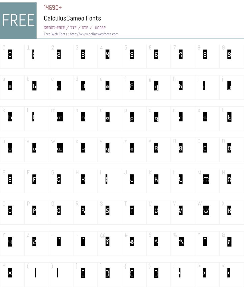 Calculus Font Screenshots