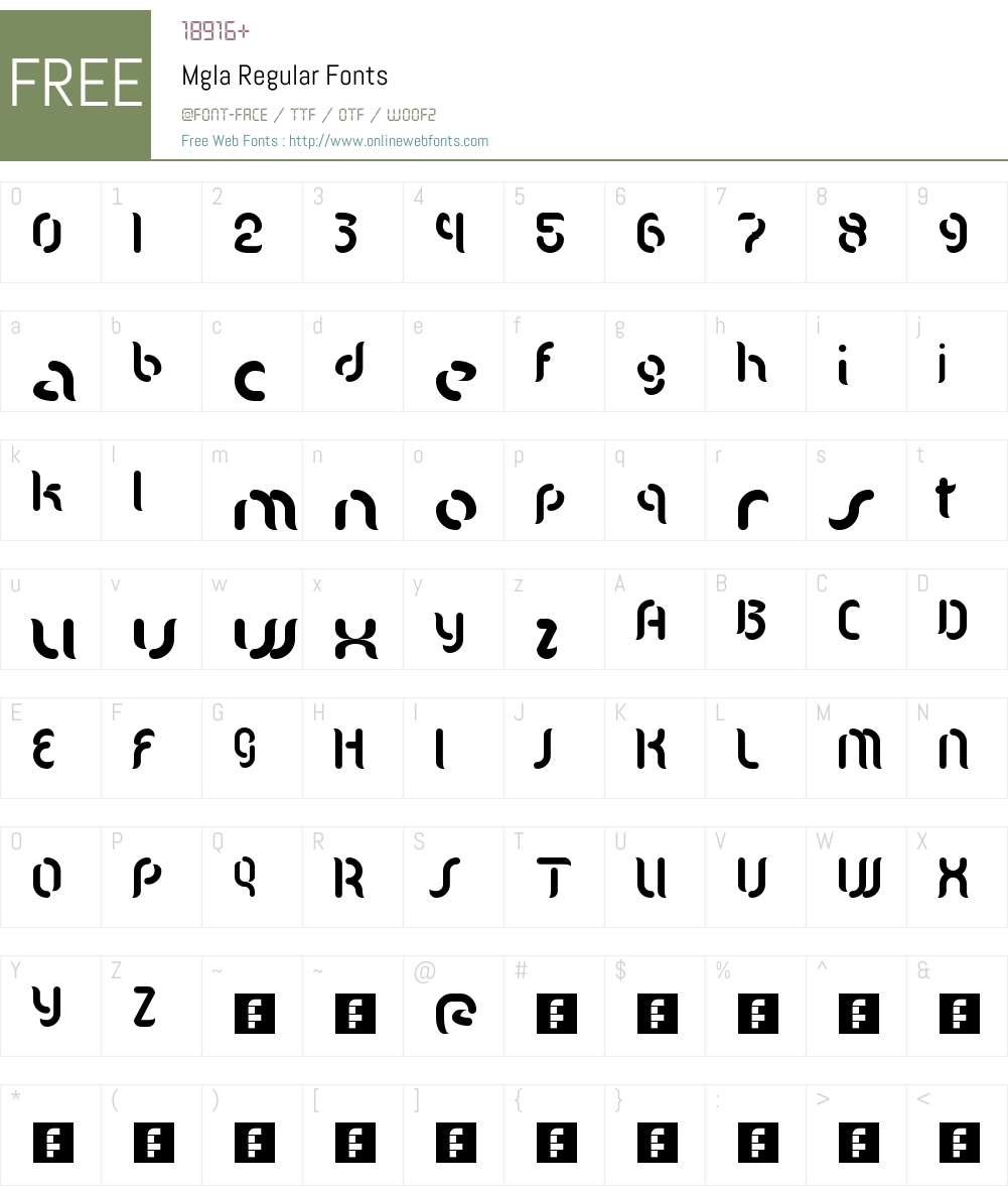 Mgla Font Screenshots