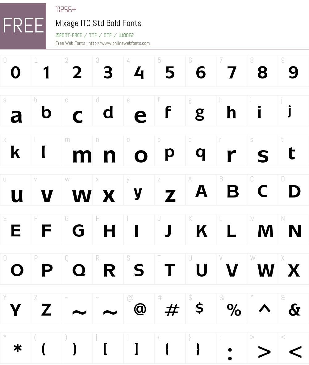 Mixage ITC Std Font Screenshots