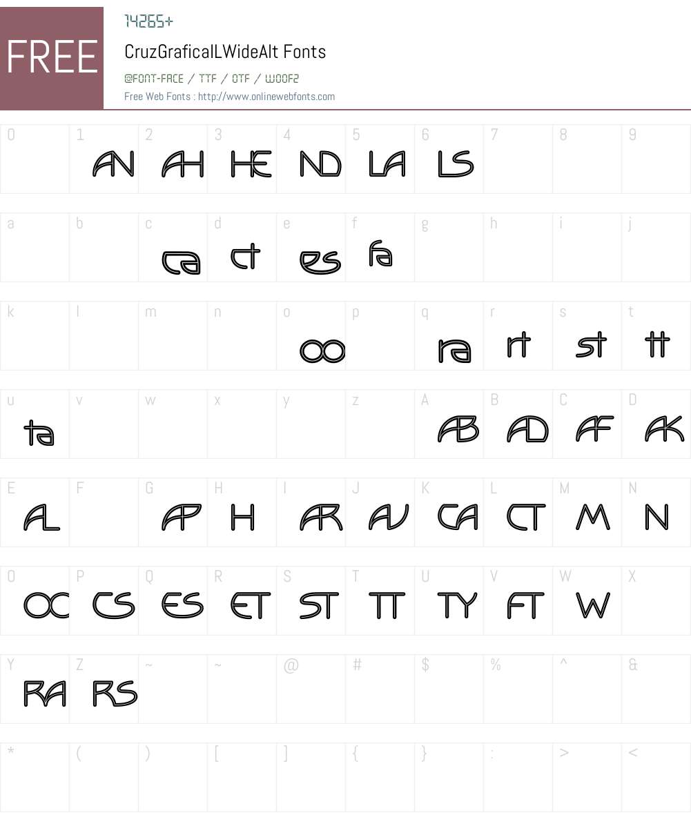 CruzGraficaW90-InlineWdAlt Font Screenshots
